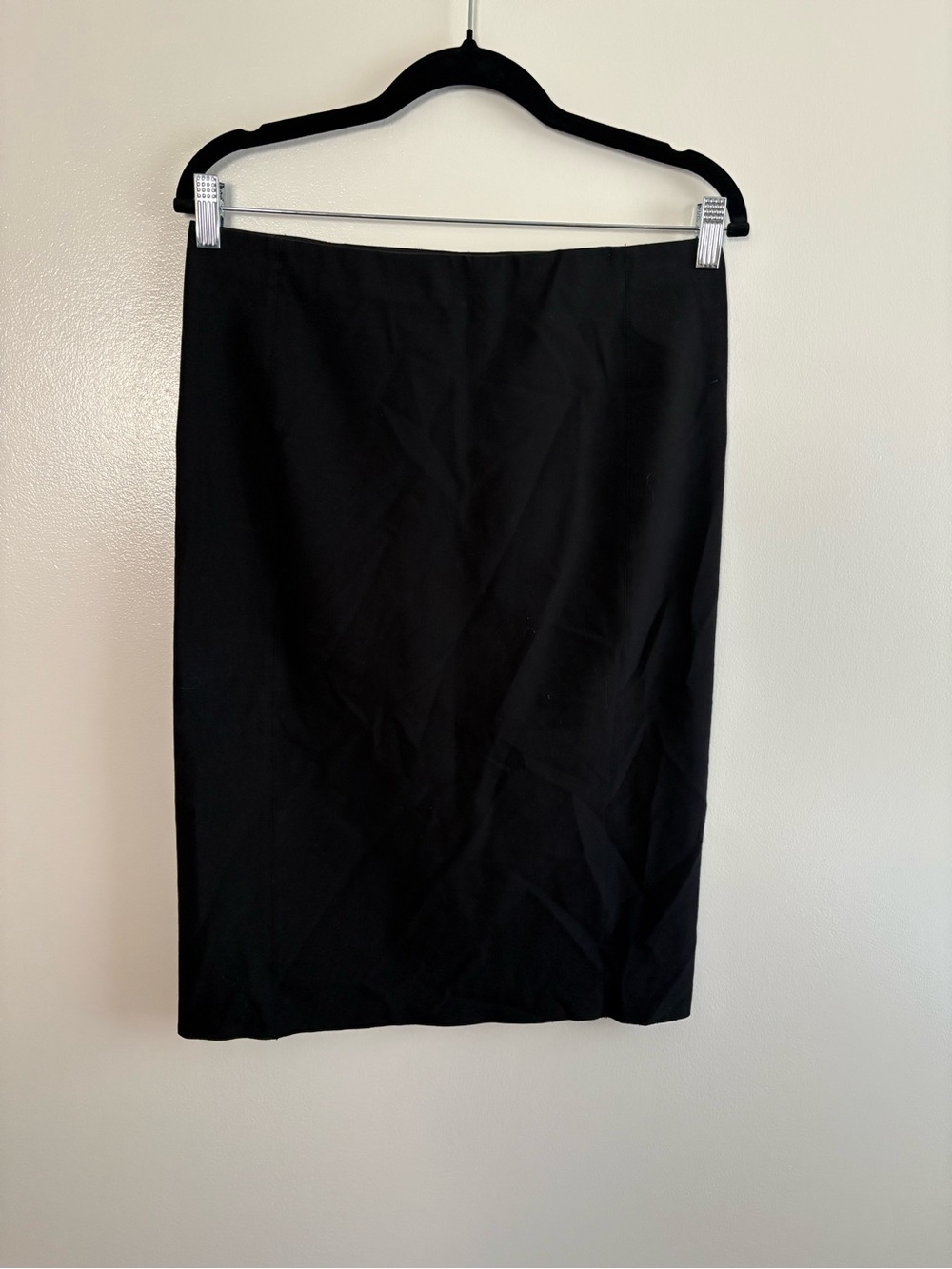 Vince Black Stretch Ponte Knit Pencil Skirt Italian Fabric Pull On Size Medium
